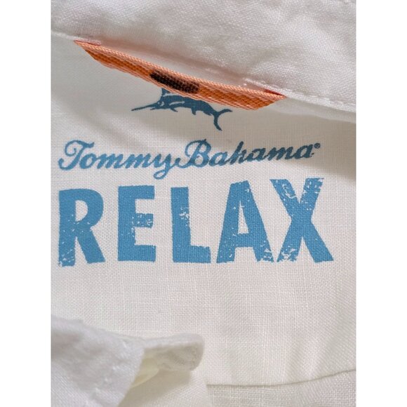 Tommy Bahama Relax Mens White Linen Long Sleeve‎ Button-Up Shirt XXL - Picture 4 of 12